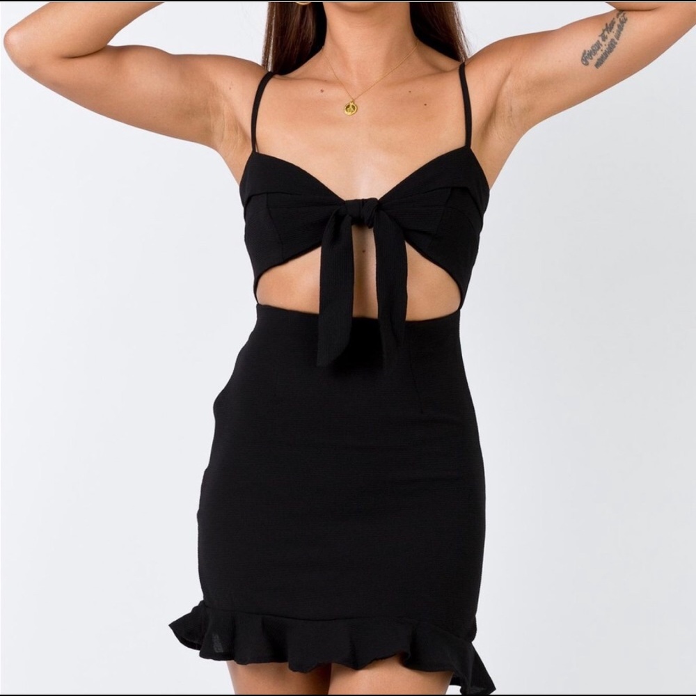 Princess Polly Front Tie Little Black Dress
